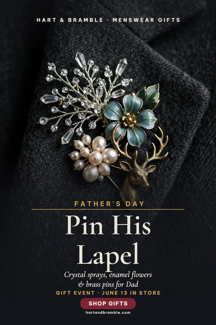 Hart and Bramble brooch lapel poster template