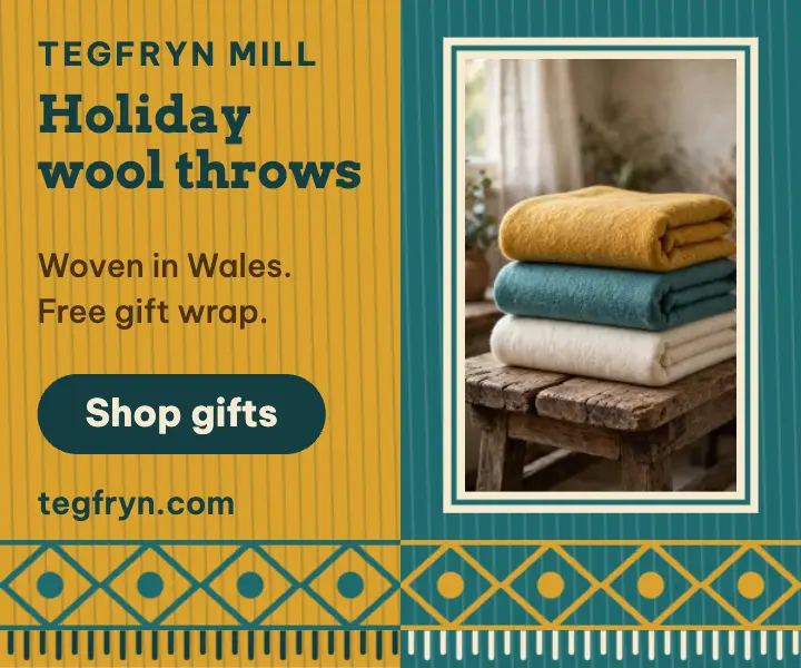 Tegfryn Mill holiday wool throws ad template
