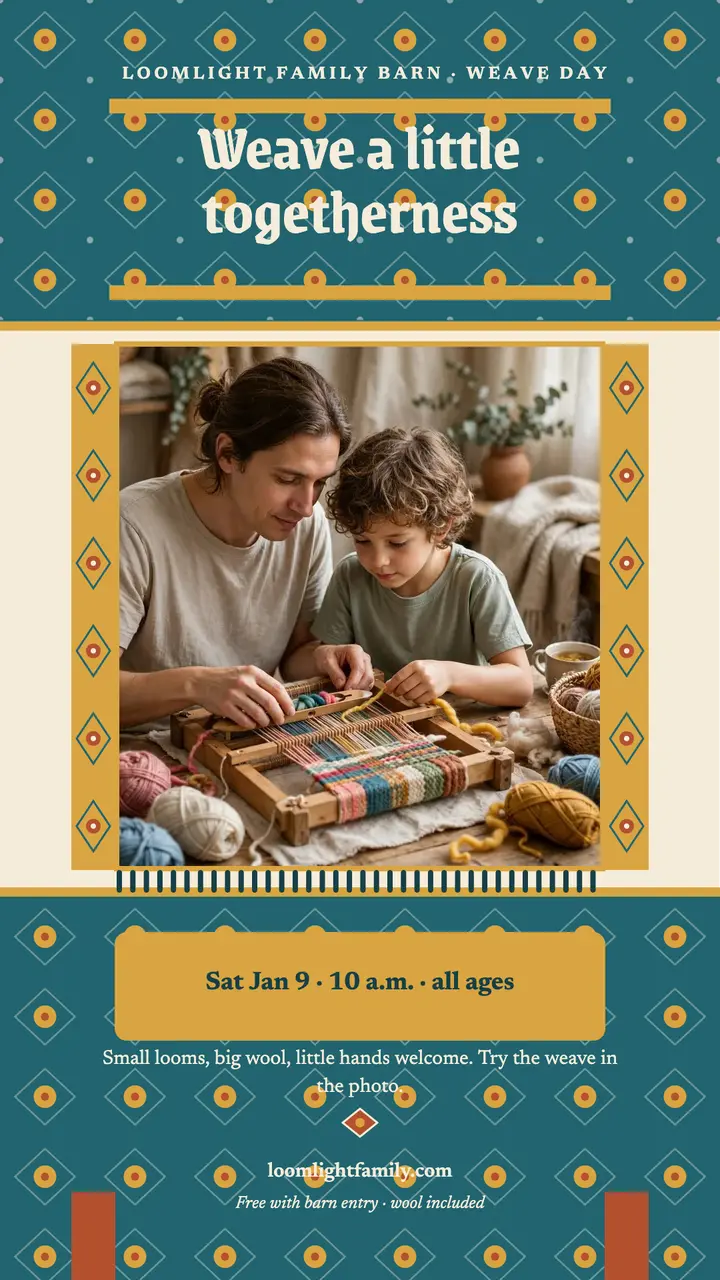 Loomlight family weave day story template