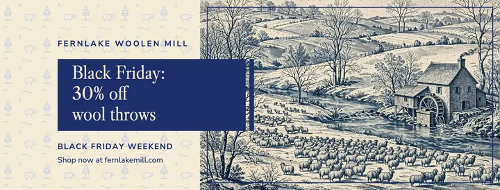 Fernlake Woolen Mill Black Friday cover, modern toile: black friday facebook cover template