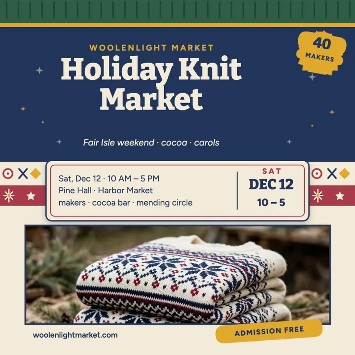 Woolenlight holiday knit market post template