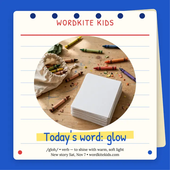 Wordkite Kids glow word podcast cover template