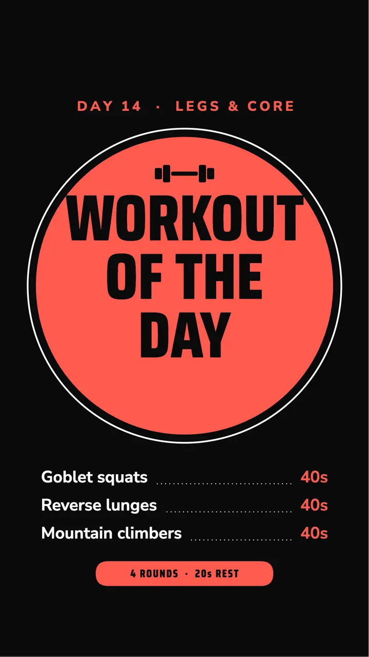 Workout of the day story template
