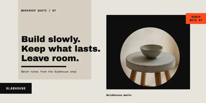 Slabhouse workshop quote post, soft brutalism template
