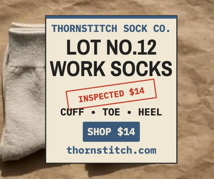 Thornstitch work sock drop inspection ad template