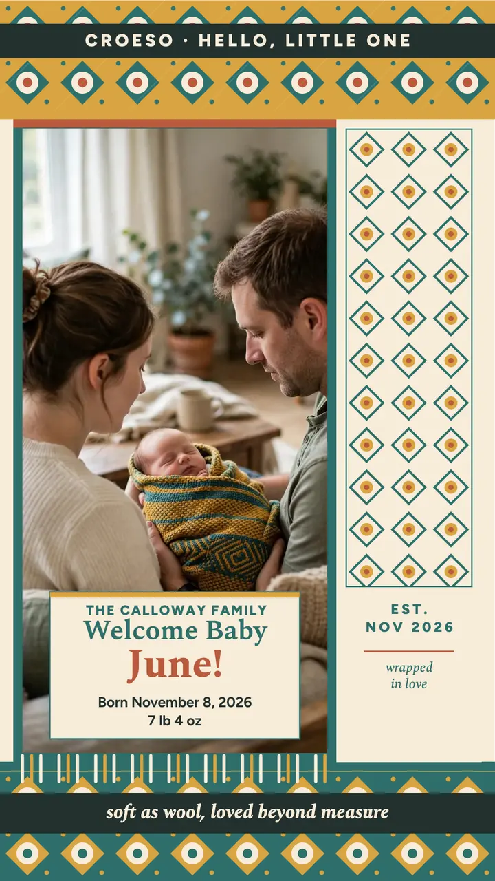 Calloway baby June woven blanket story template