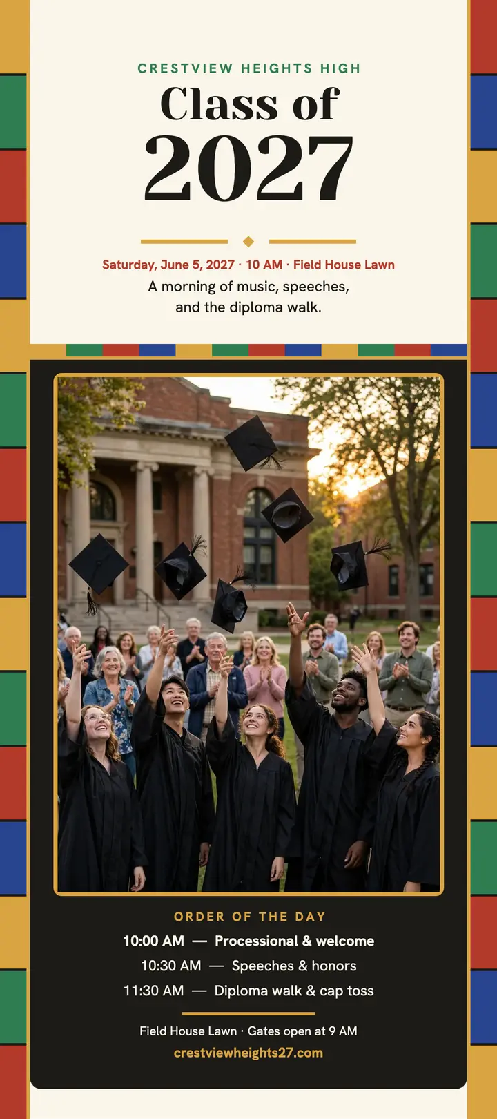 Crestview Heights graduation keepsake program template