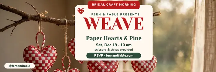 Fern and Fable bridal craft header: bridal craft morning header template