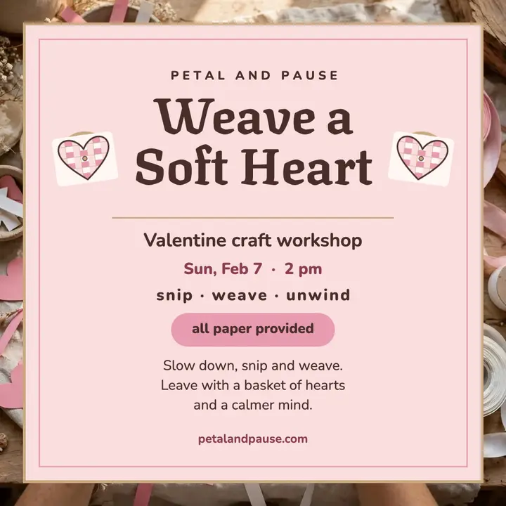 Woven hearts self-care workshop post template