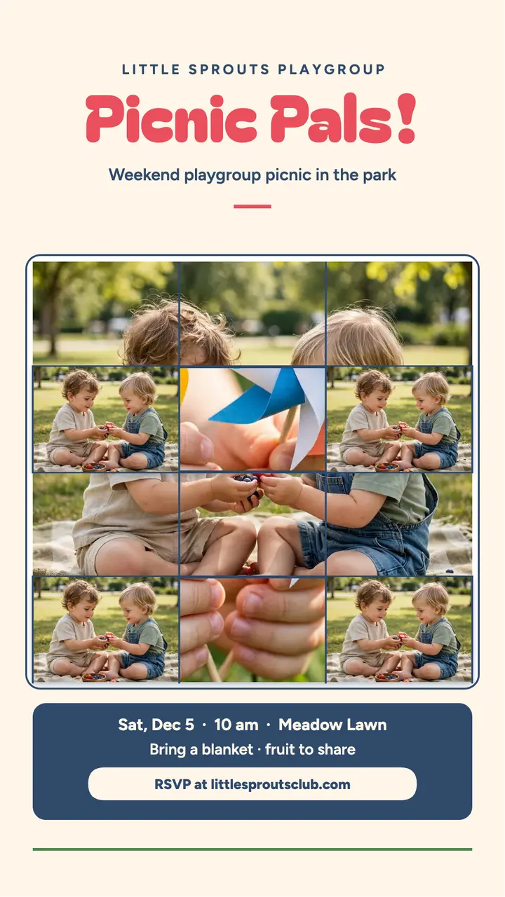 Woven picnic playgroup story template