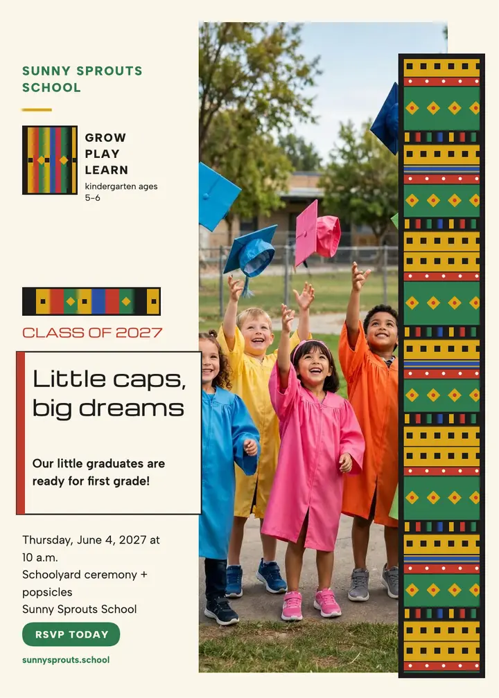 Sunny Sprouts kindergarten grad invite template