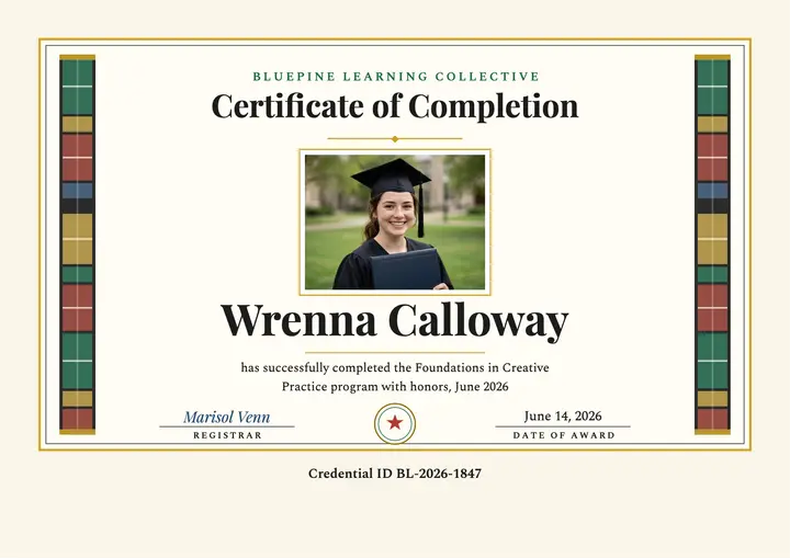 Woven stole graduation certificate template
