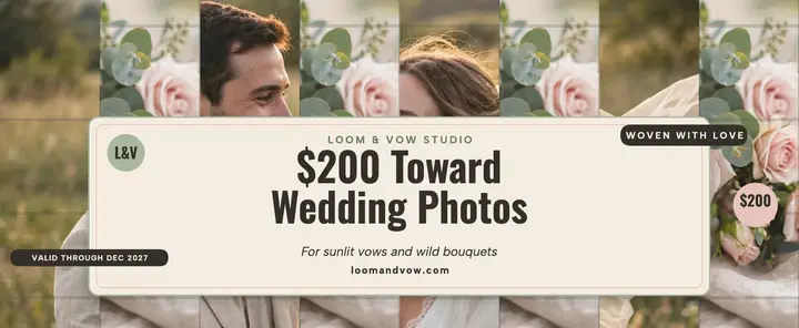 Loom and Vow woven wedding voucher template