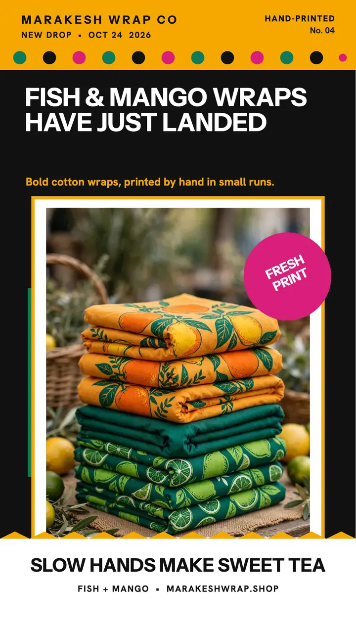 Marakesh fish and mango wrap drop story template