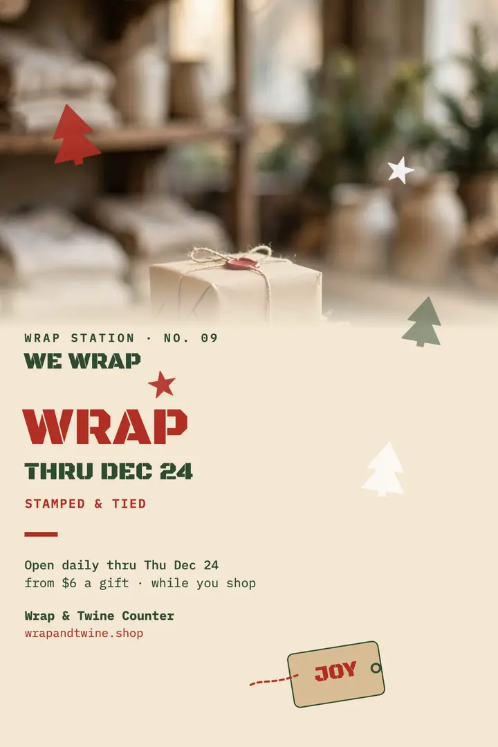 Wrap and Twine holiday wrapping poster template