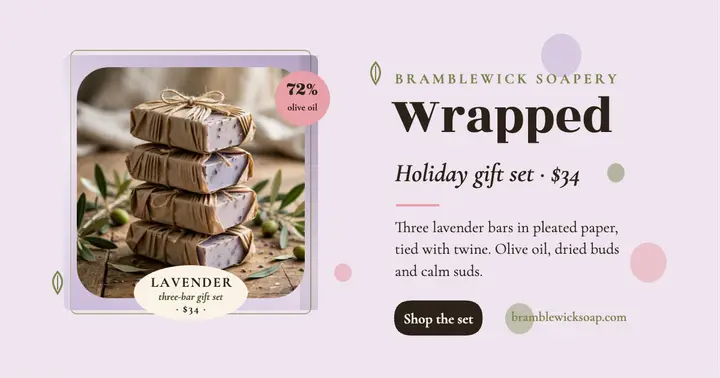 Wrapped soap gift set post template