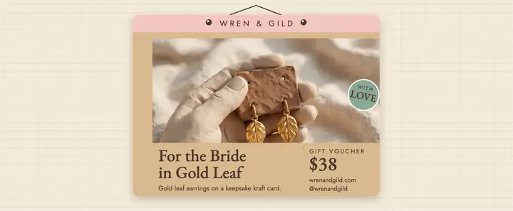 Wren and Gild bridal earring voucher template