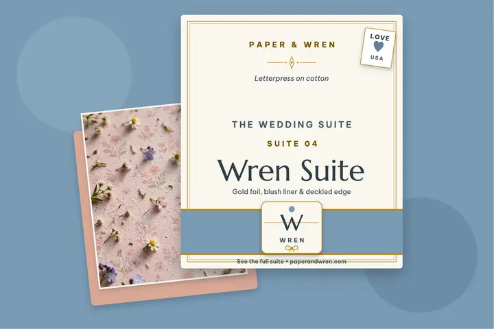 Paper and Wren suite postcard template