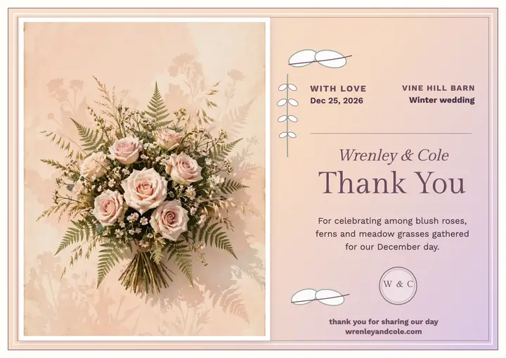 Wrenley wildflower thank you certificate template