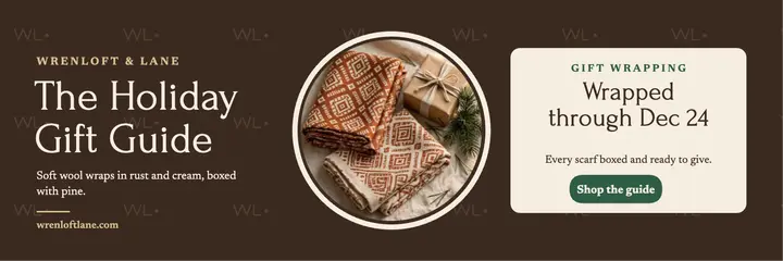 Wrenloft and Lane holiday scarf gift guide header template