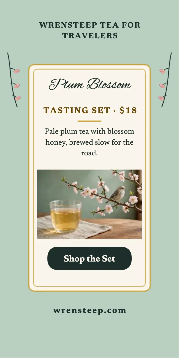 Wrensteep Plum Blossom tea set ad template