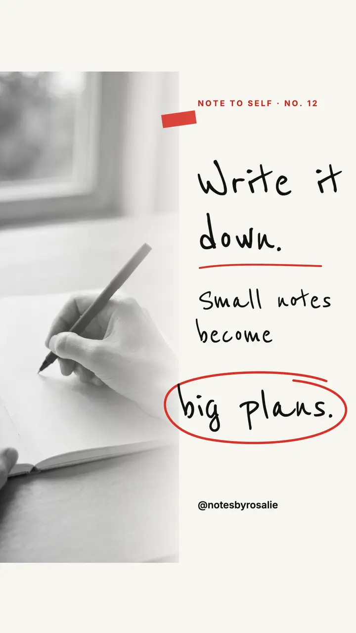 Write it down quote story template