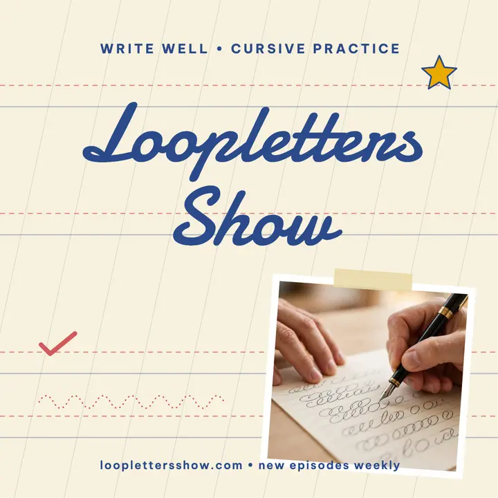 Loopletters cursive podcast cover template