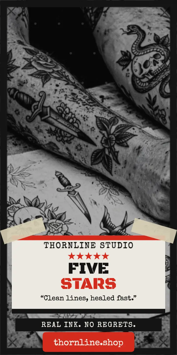 Thornline tattoo review xerox ad: tattoo review ad template