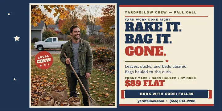Yardfellow fall cleanup poster post template