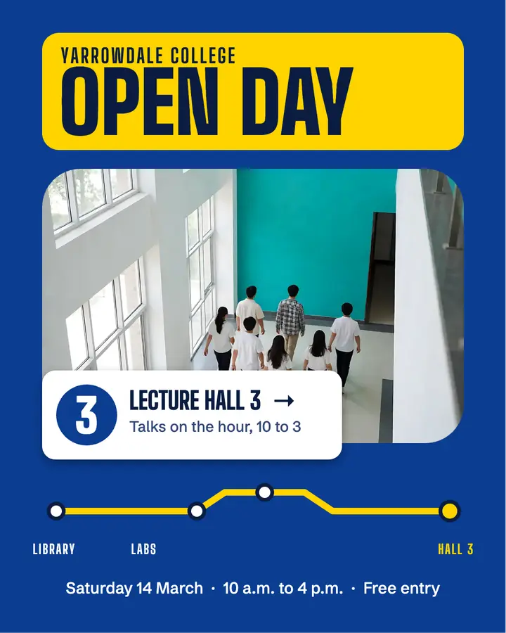 College open day, wayfinding template