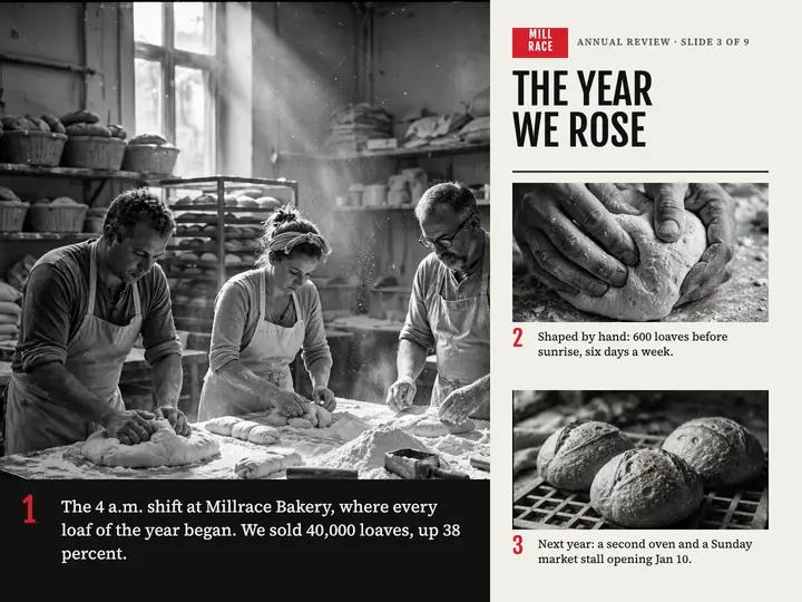 Year in pictures bakery review slide template