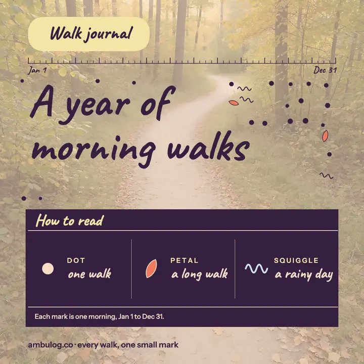 Ambulog year of morning walks data post template