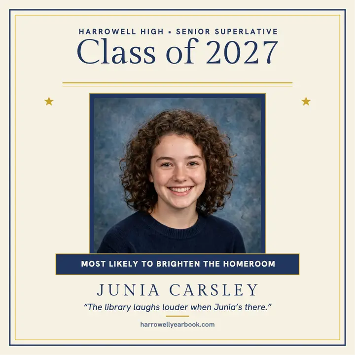 Junia Carsley senior superlative post: senior superlative post template