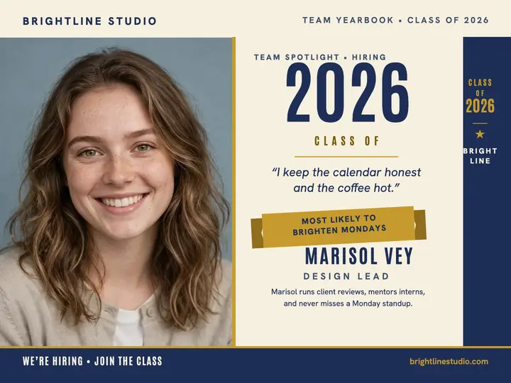 Marisol yearbook team spotlight slide template