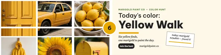 Marigold yellow walk hunt banner template