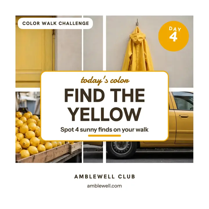 Yellow color walk challenge post: color walk post template