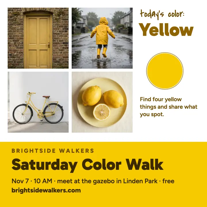 Yellow color walk square post template