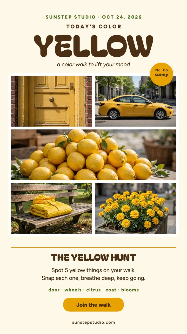 Sunstep yellow walk challenge story template