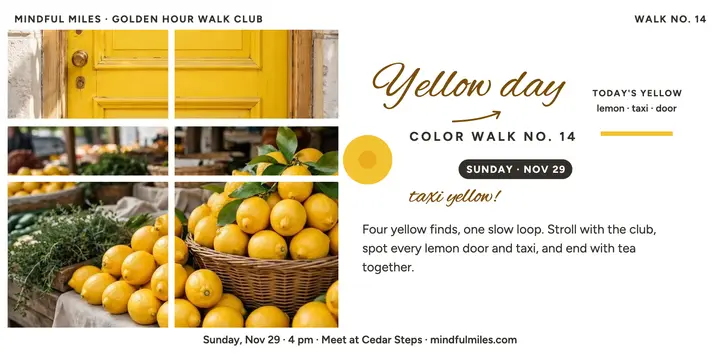 Yellow color walk wellness post template