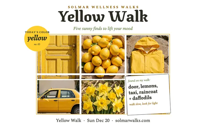 Yellow mood walk postcard template