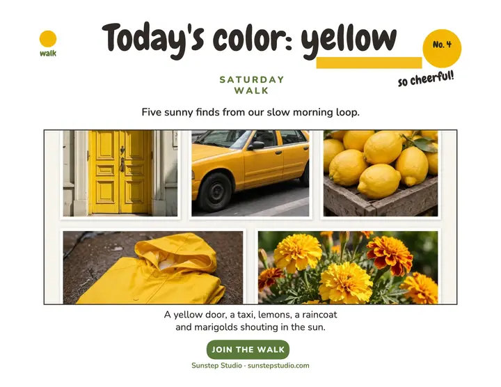 Sunstep yellow color walk flyer template