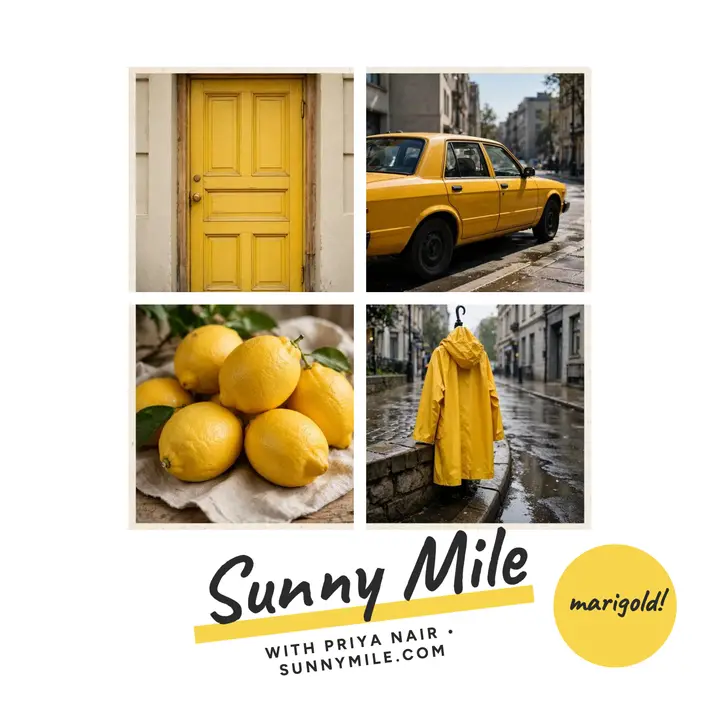Sunny Mile yellow walk podcast cover template