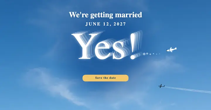 Yes skywritten engagement announcement: engagement announcement post template