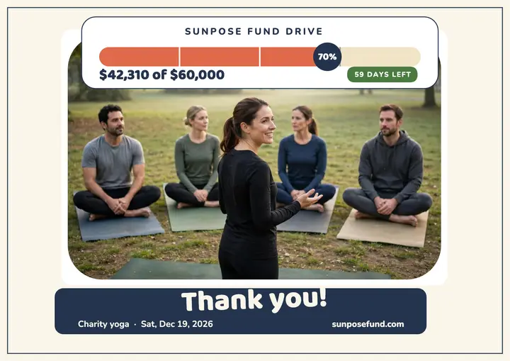Sunpose Fund yoga fundraiser certificate template