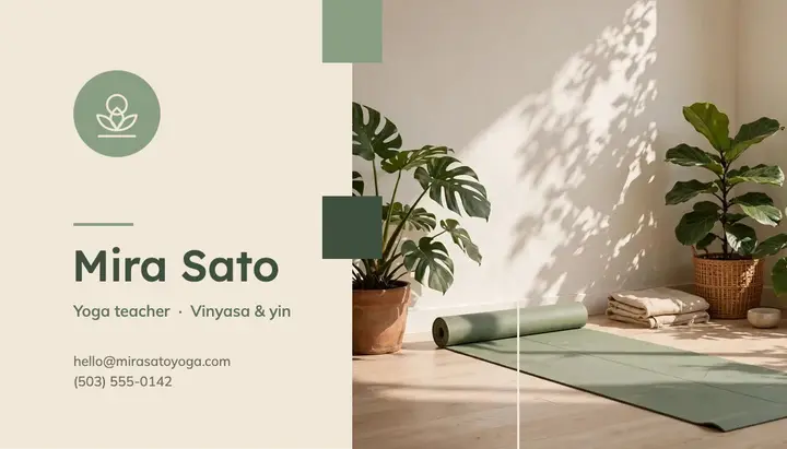 Sand and sage yoga business card template