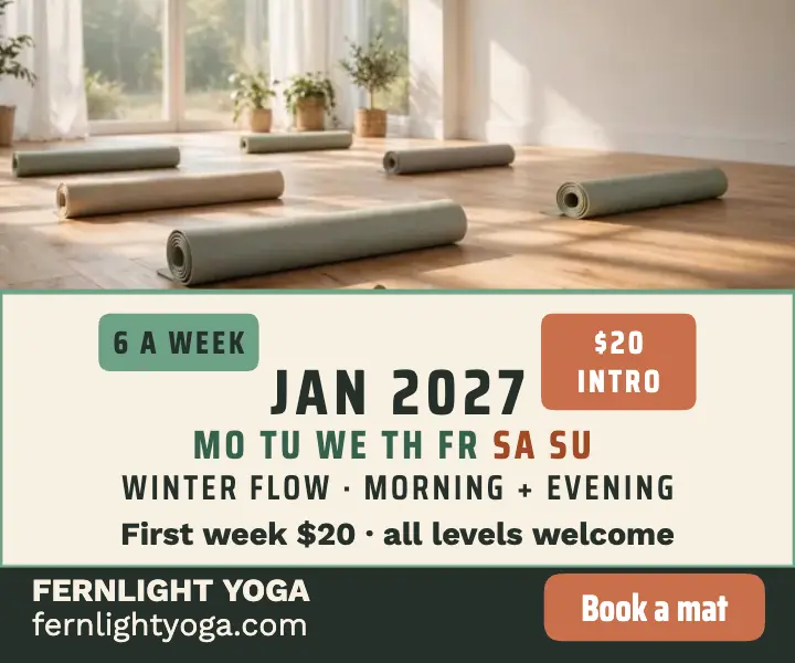 Fernlight Yoga winter schedule pocket ad template