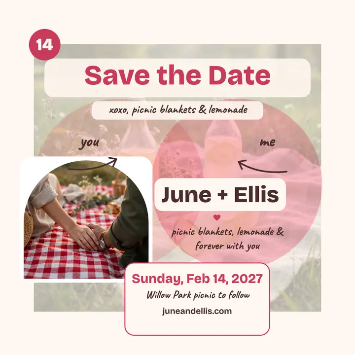 June and Ellis picnic save the date template