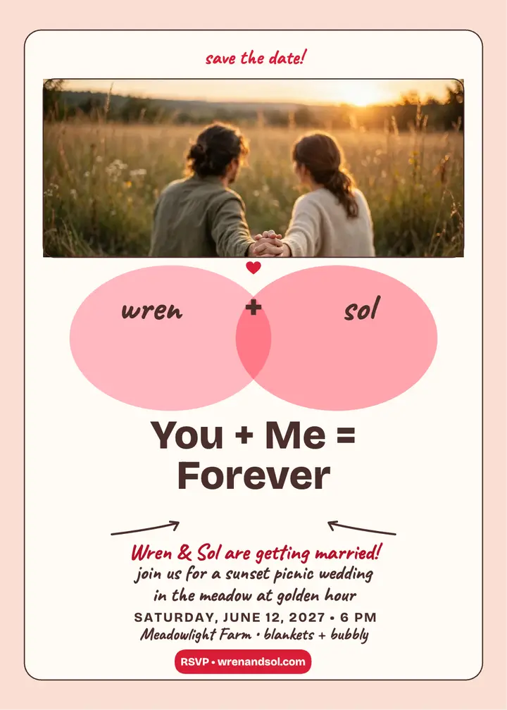 Wren and Sol you plus me invitation template