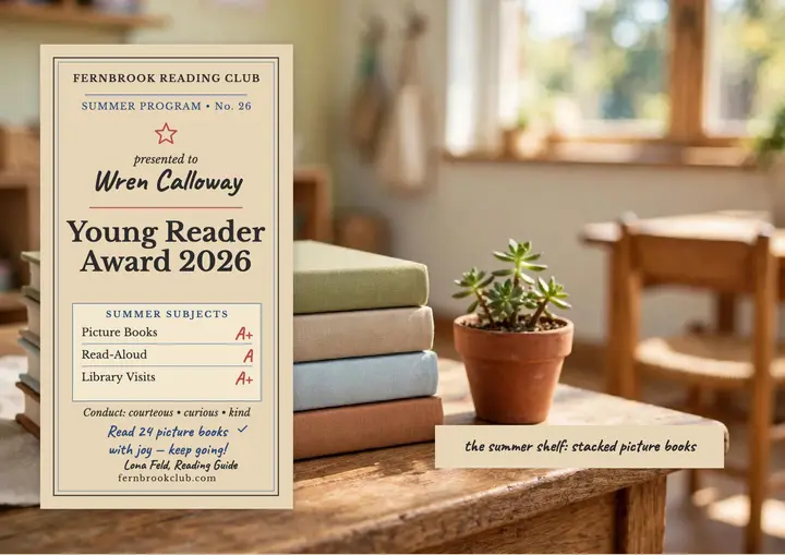 Fernbrook young reader award certificate template