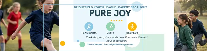 Brightfield Youth League spotlight banner template